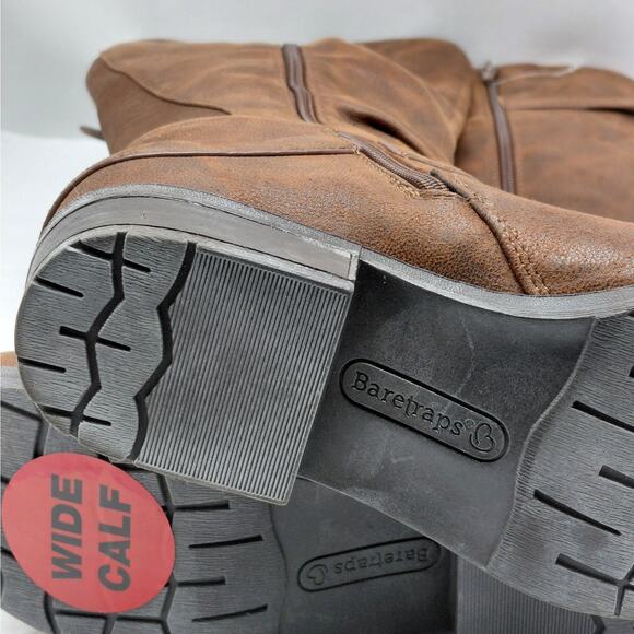 Baretraps Womens Yanessa2 Size 6M Riding Boots Wide Calf Brown Knee High Western - Picture 10 of 12